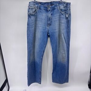 Lucky Brand 181 Relaxed‎ Straight Jeans Distressed Denim Blue Menswear 38x30